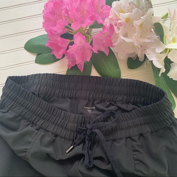 Garnet Hill Black Ruched Recycled Jogger Pant - Picture 8 of 9